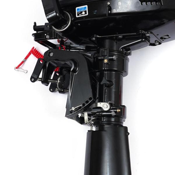 HANGKAI Outboard Motor, 6 HP 2-Stroke Outboard Motor Tiller Shaft Inflatable Fishing Boat Marine Engine Water Cooling CDI System